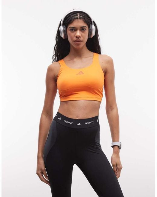 Adidas Originals Orange Adidas Training Optime Tank Top
