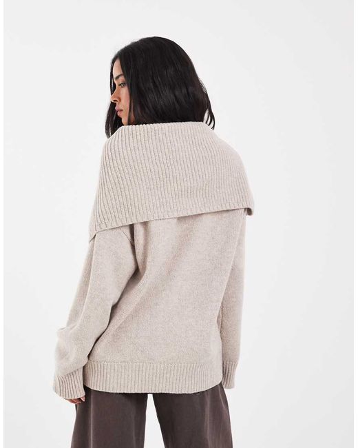 Muse Assembly White Oversized Collar Fiona Cardigan