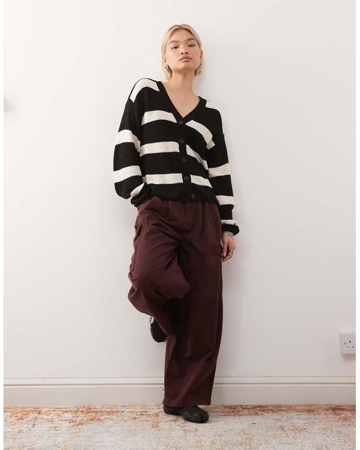 Noisy May Black Ribbed Knitted Cardigan