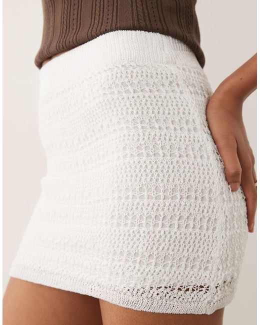 Mango Brown Teen Knitted Mini Skirt