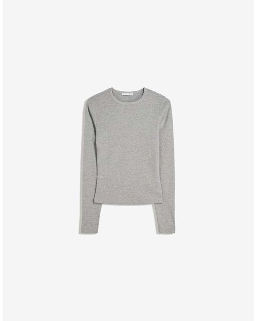 Bershka Gray Long Sleeve Top