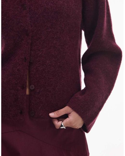 & Other Stories Purple Mohair & Wool Blend Cardigan