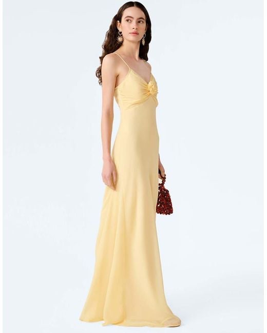 OMNES Natural Dresses Lisa Chiffon Maxi Dress With Rosette Detail
