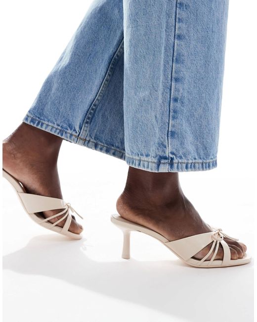 Stradivarius Blue Bow Detail Mule