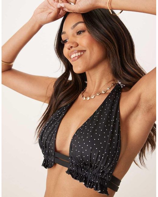 ASOS Brown Fuller Bust Gerri High Apex Bikini Top