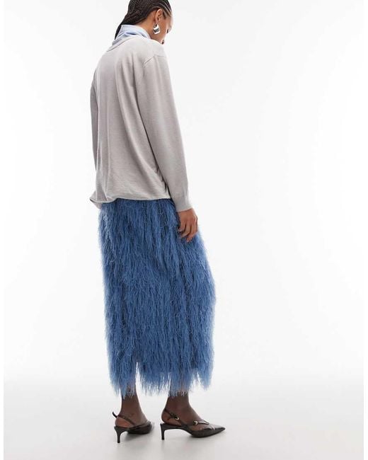 ASOS Midi-Kokerrok Met 3D Franjes in het White