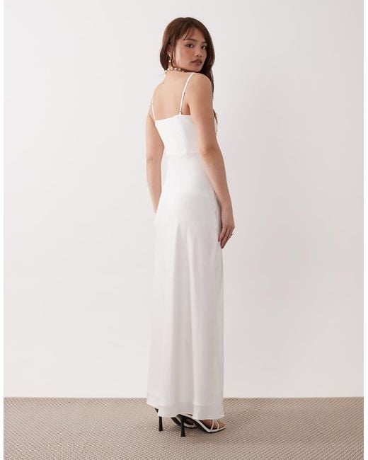 Forever New Pink Square Neck Corset Maxi Dress