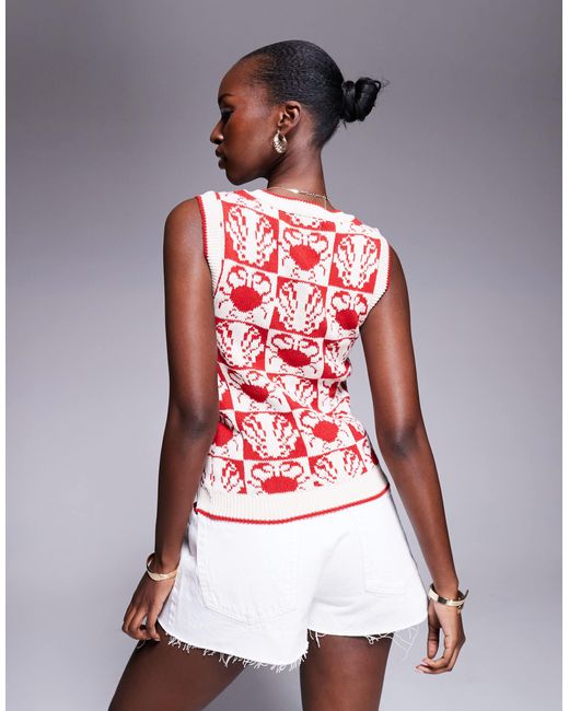 River Island Red – strick-trägertop