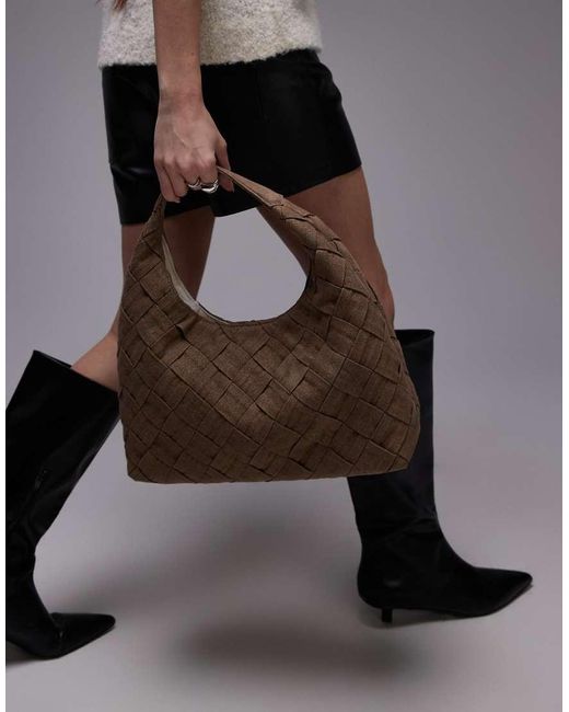 & Other Stories Brown Braided Woven Shoulder Bag
