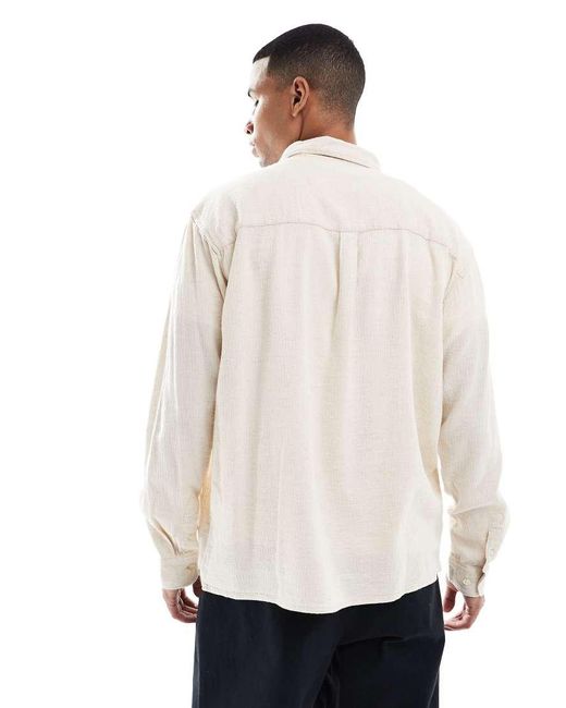 Sobrecamisa Beis Texturizada Con Bajo Recto De -Neutro Jack & Jones de hombre de color Natural
