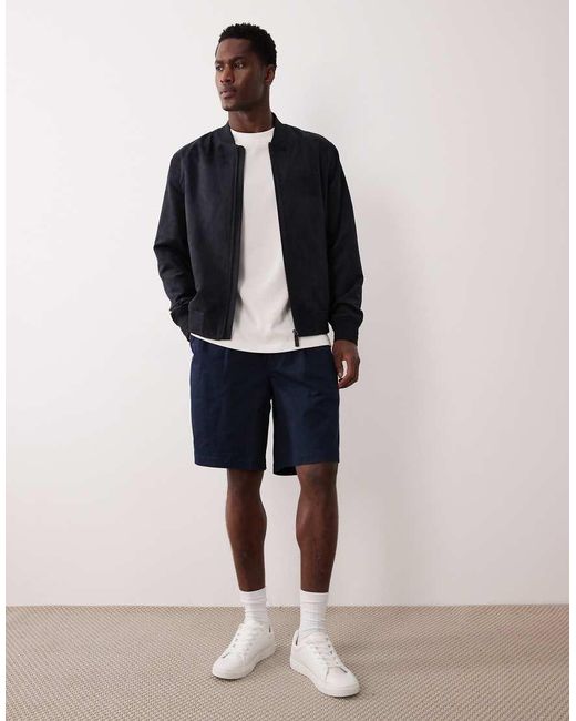 Calvin Klein Blue 9" Pleated Chino Shorts for men