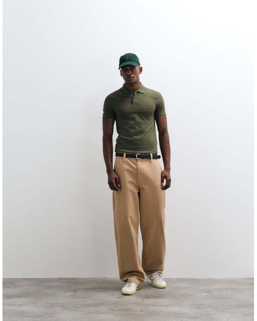 ASOS Green Essentials Muscle Fit Polo for men