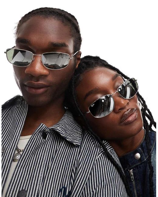 Ray Ban Square Metal Sunglasses in Black Lyst UK