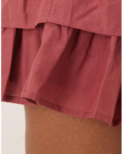 Gonna Bordeaux A Ruota di ASOS in Pink