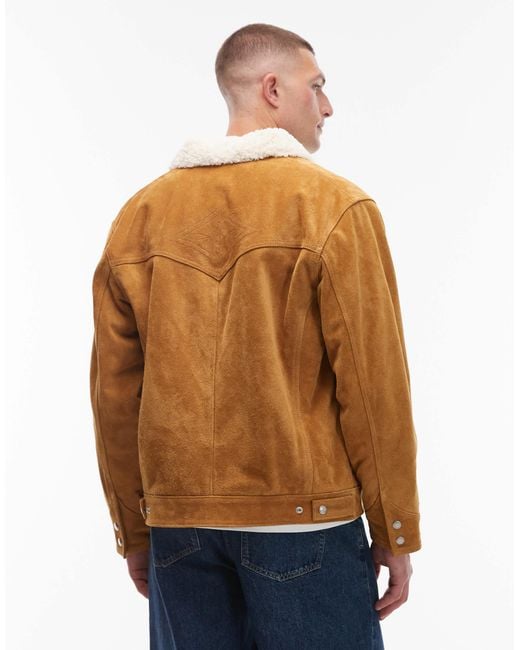 Levi's – western – truckerjacke aus wildleder in Blue für Herren