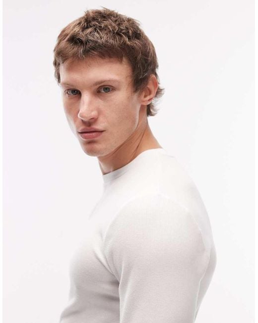ASOS White Essentials Muscle Fit Long Sleeve T-shirt for men