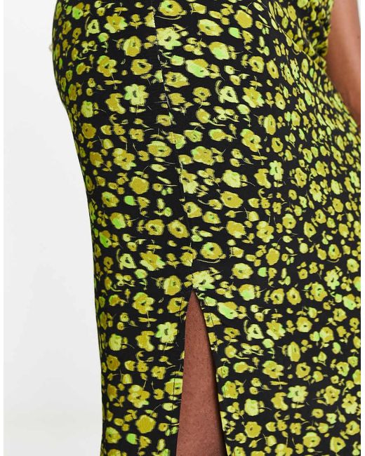 Whistles Green Button Side Midi Skirt