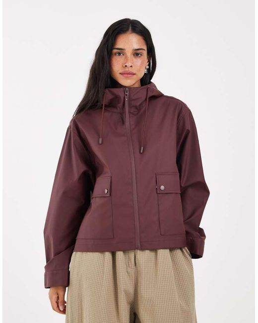 ONLY Purple Hooded Rain Jacket