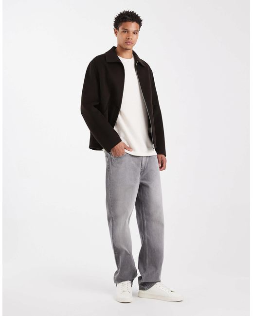 ARKET Black Wool Rich Double Layer Workwear Jacket for men