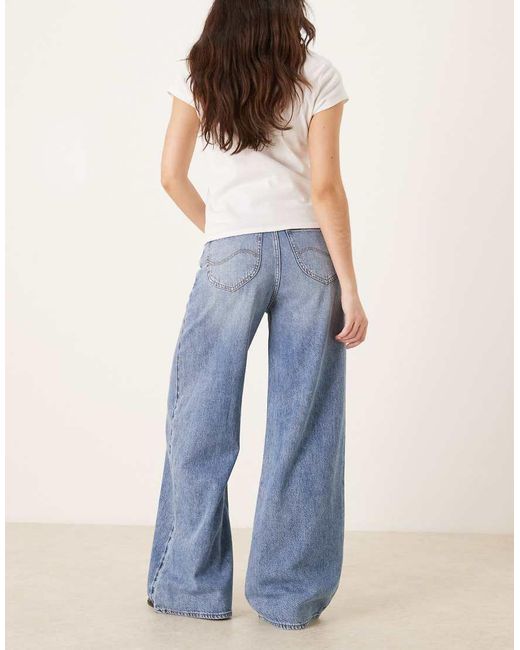 Lee Jeans Blue Stella High Rise Wide Leg Jeans