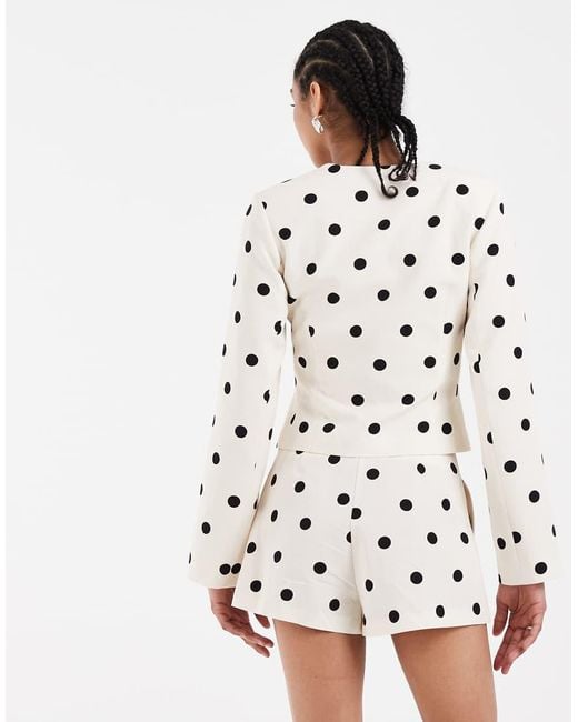 ASOS White Linen Blend Fitted High Waist Short