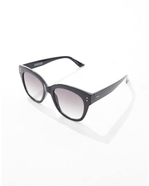 Pieces Purple Round Frame Sunglasses With Ombre Lense