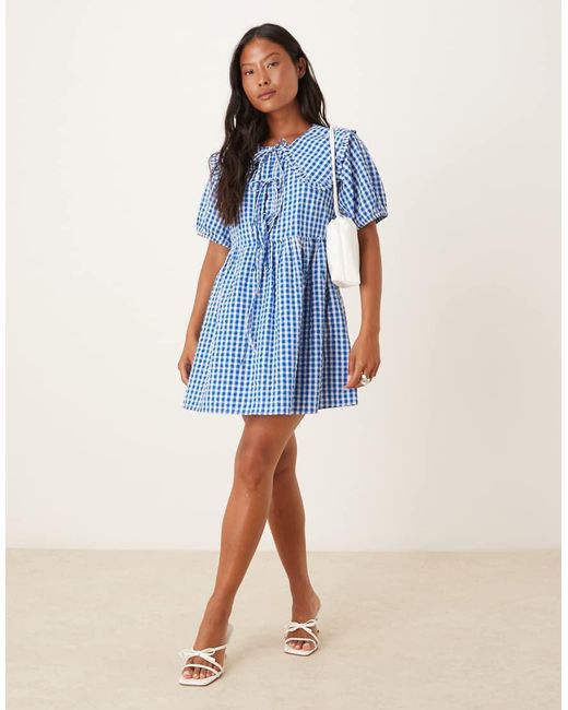 Nobody's Child Petite Blue Blaze Collar Mini Dress