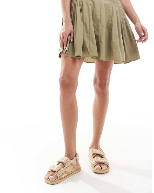 SEQWL Natural Kidman Double Strap Raffia Sandals