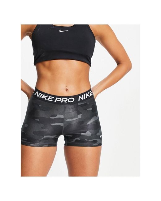 Nike Dri-fit Pro 3-inch Camo Print legging Shorts in Gray