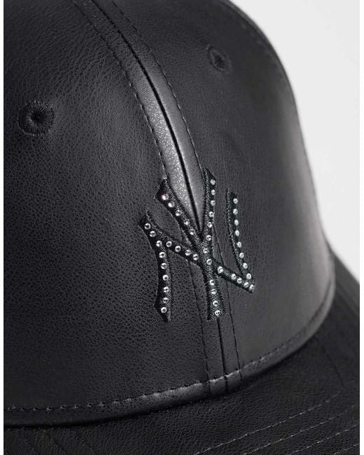 KTZ Blue Ny Yankees Womens 9forty Crystal Embellished Logo Cap