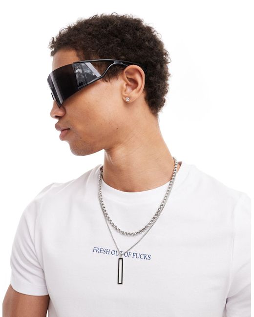 ASOS – visor-sonnenbrille in White für Herren