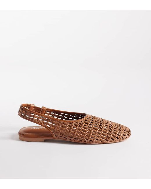 Public Desire Brown Spice Slingback Woven Ballet Flats