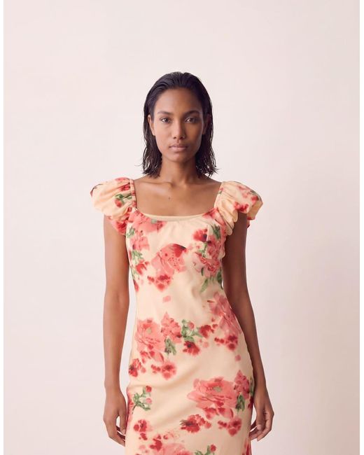 ASOS Pink Ruffle Sleeve Double Layer Shift Dress