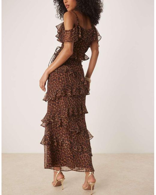 ANAYA Natural Leopard Print Maxi Skirt