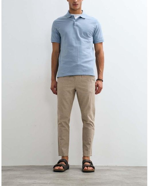 Only & Sons Natural Linen Mix Cropped Trouser for men