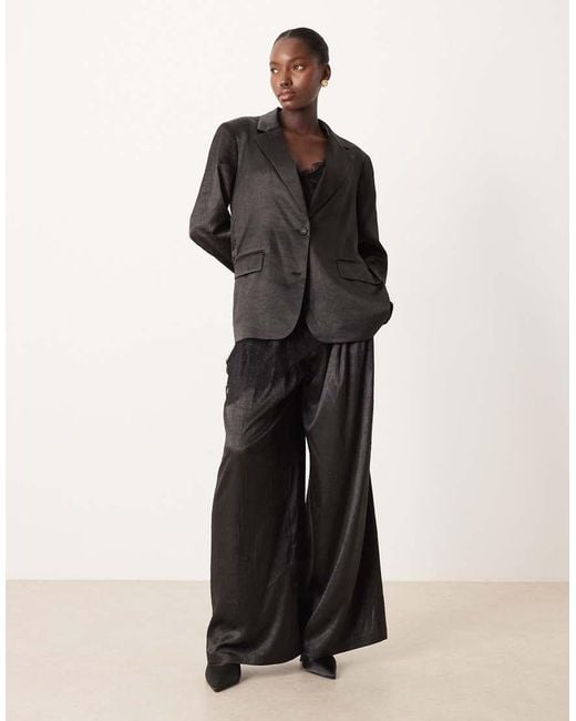 ASOS Black Tailored Unstructured Satin Blazer