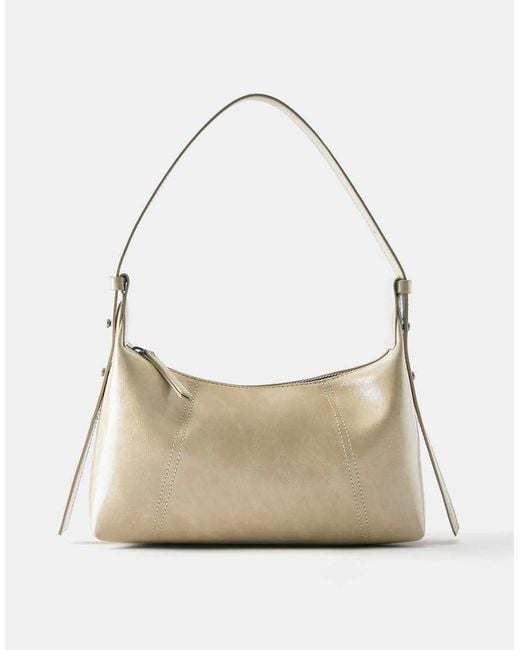 Pull&Bear Blue Crackled Shoulder Bag