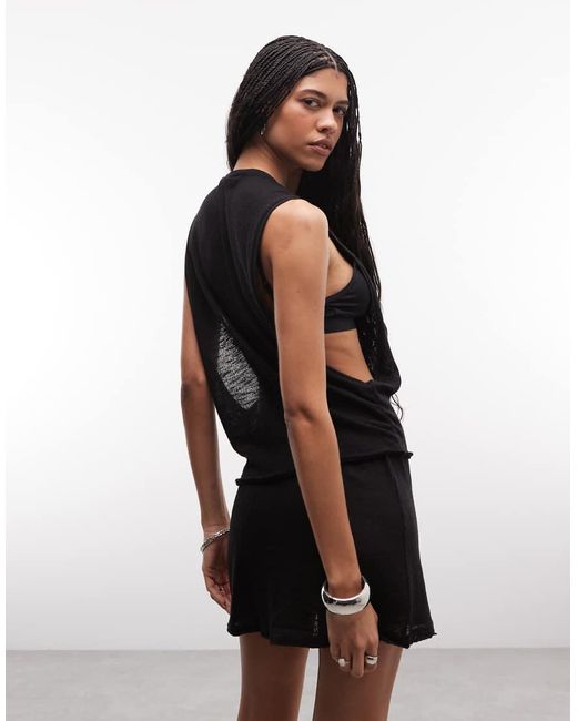 Weekday Black Dropped Armhole Tank
