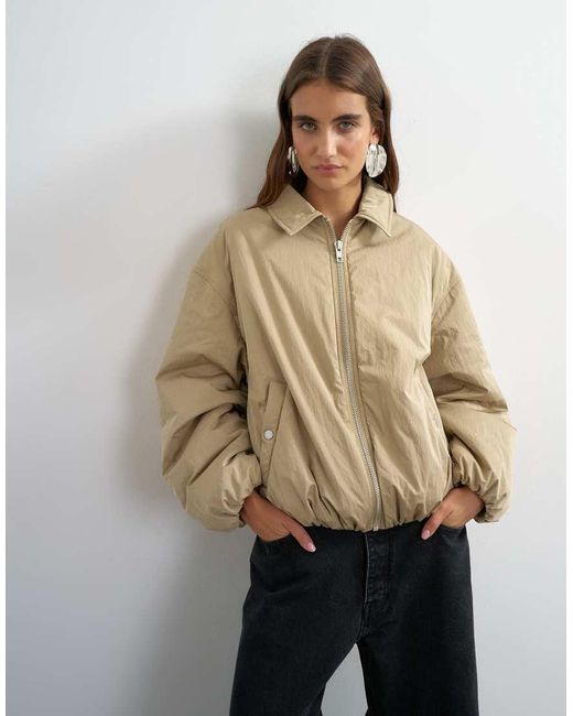 TOPSHOP Bomberjack Van Nylon in het White