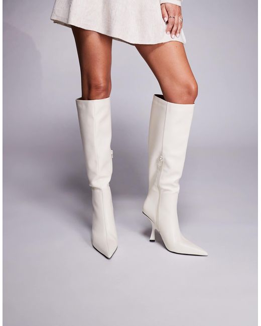 Public Desire Gray Third Date High Heel Knee Boots