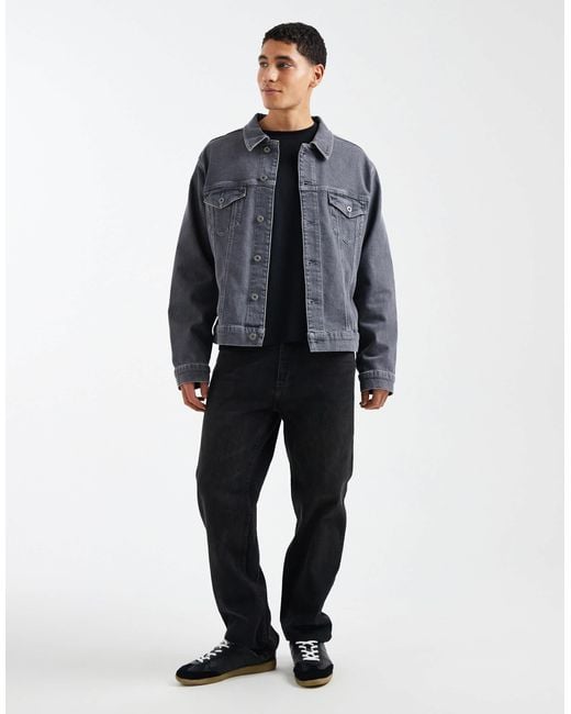 ASOS Blue Denim Trucker Jacket for men