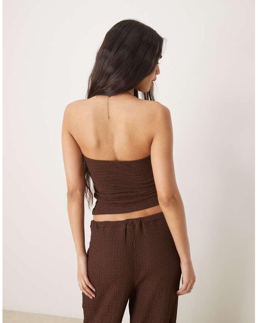 Top Largo Marrón De Tejido Texturizado De (Parte De Un Conjunto) ASOS de color Brown