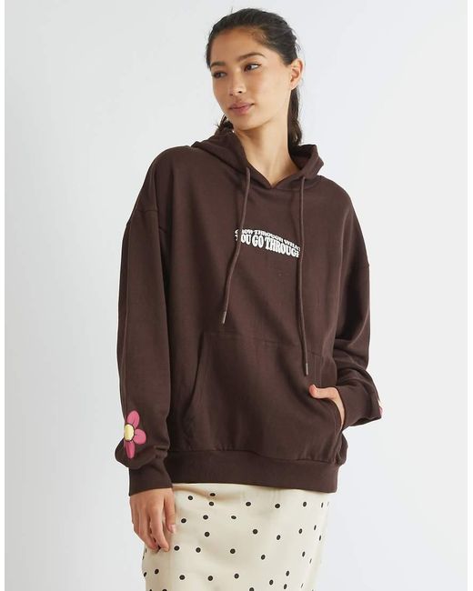 Skinnydip London Gray London Grow Through What You Go Through Hoodie