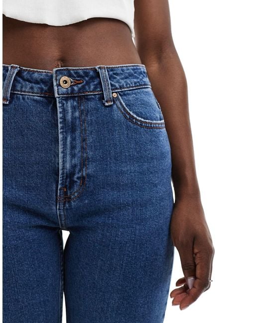 ONLY Blue Emily High Waist Straight Jeans