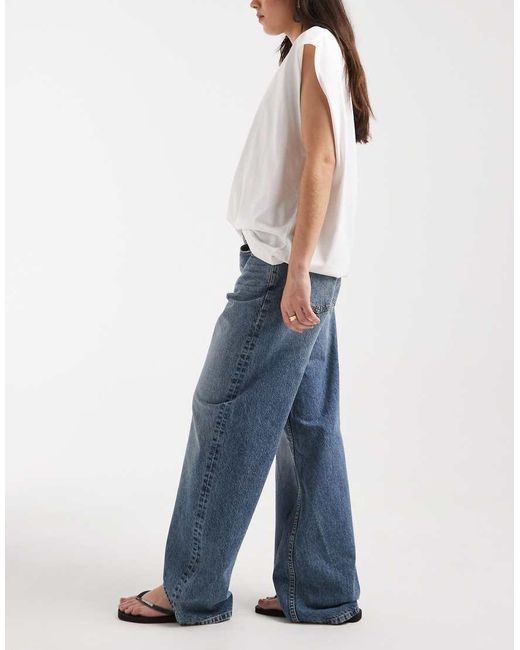 ASOS Blue Low Rise baggy Jeans