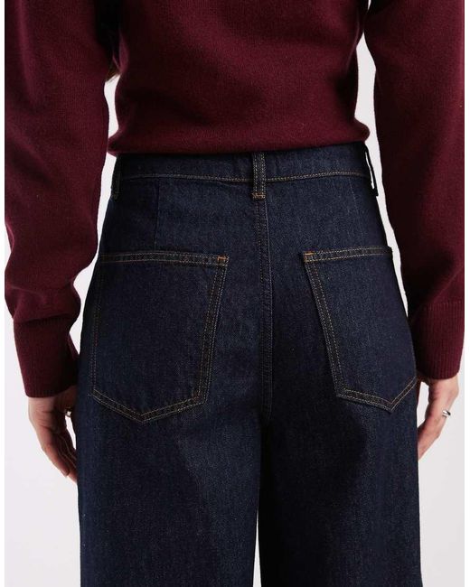 ASOS Blue Cuffed Pleated Jeans