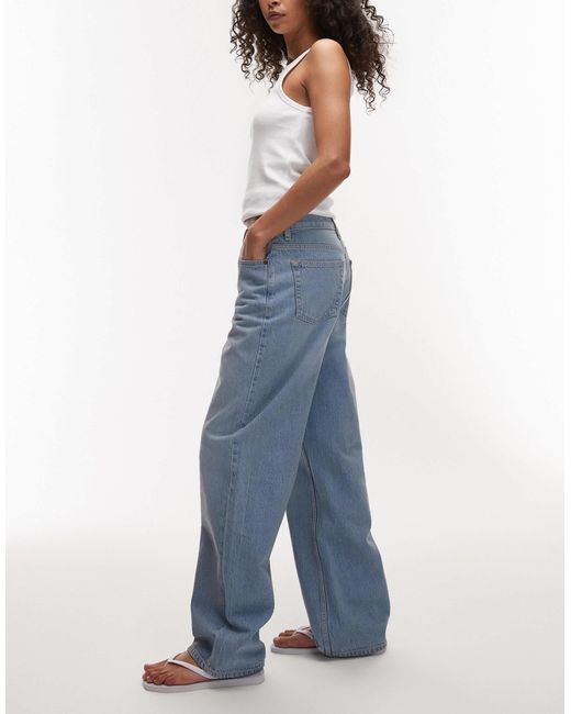 TOPSHOP Blue – locker geschnittene straight jeans