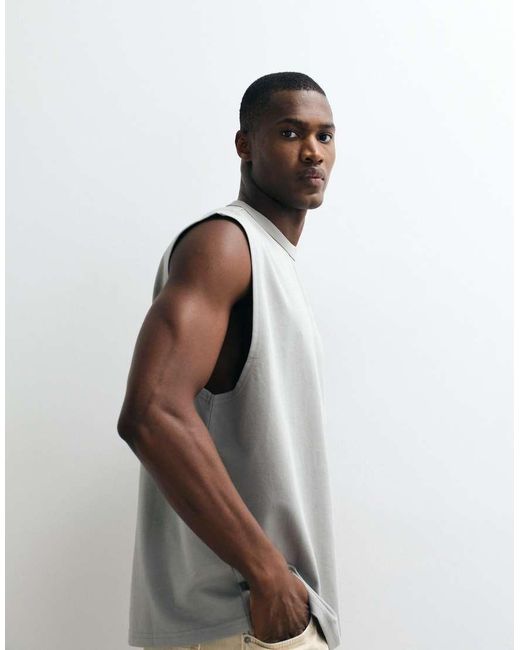 ASOS Gray Breathemaxtm Heavyweight Oversized Tank for men