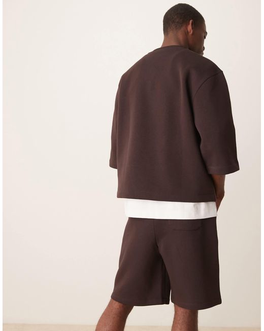 ASOS Brown Oversized Longer Length Short for men