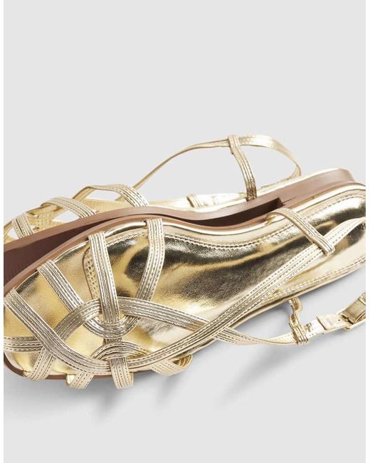River Island Natural Caged Flat Sandals